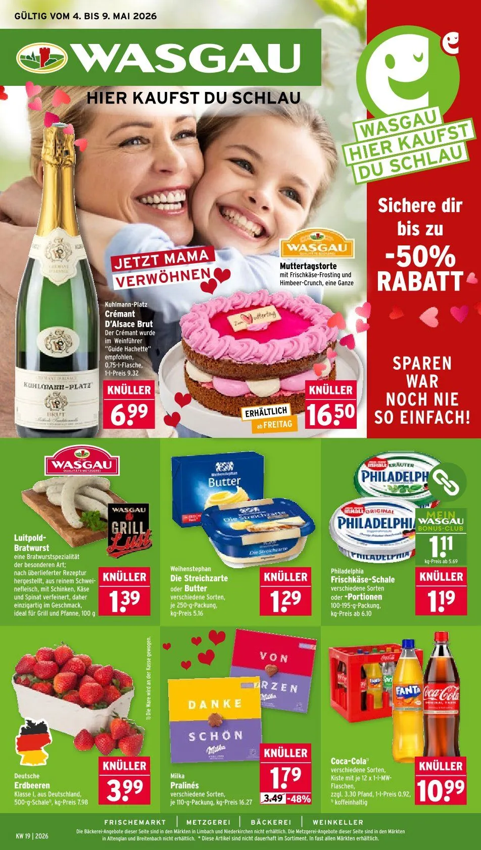 Angebote Wasgau von 4. Mai bis 9. Mai 2026 - Prospekt seite 1