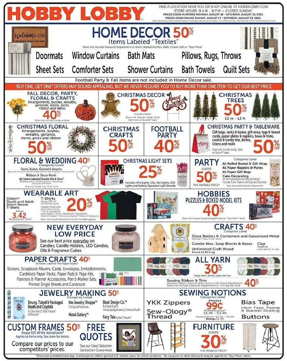 Weekly ad Hobby Lobby Sales from August 19 to August 23 2025 - Page 