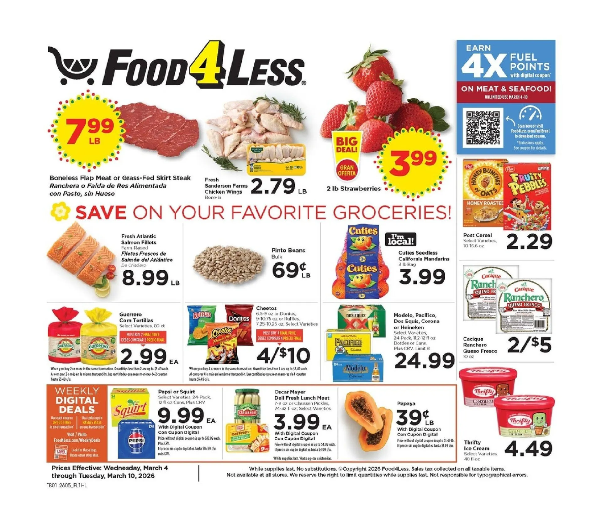 Weekly ad Food 4 Less Sales from March 4 to March 10 2026 - Page