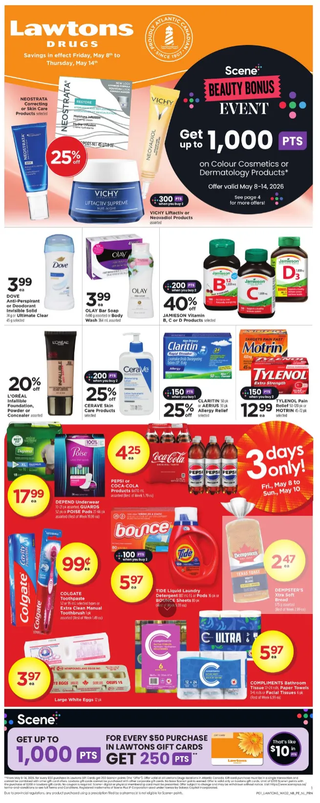 Lawtons Drugs Sales from May 8 to May 14 2026 - flyer page 1