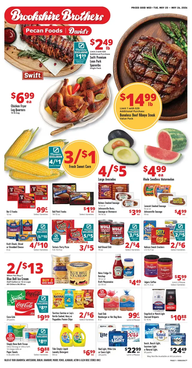 Weekly ad Brookshire Brothers Sales from May 20 to May 26 2026 - Page 1