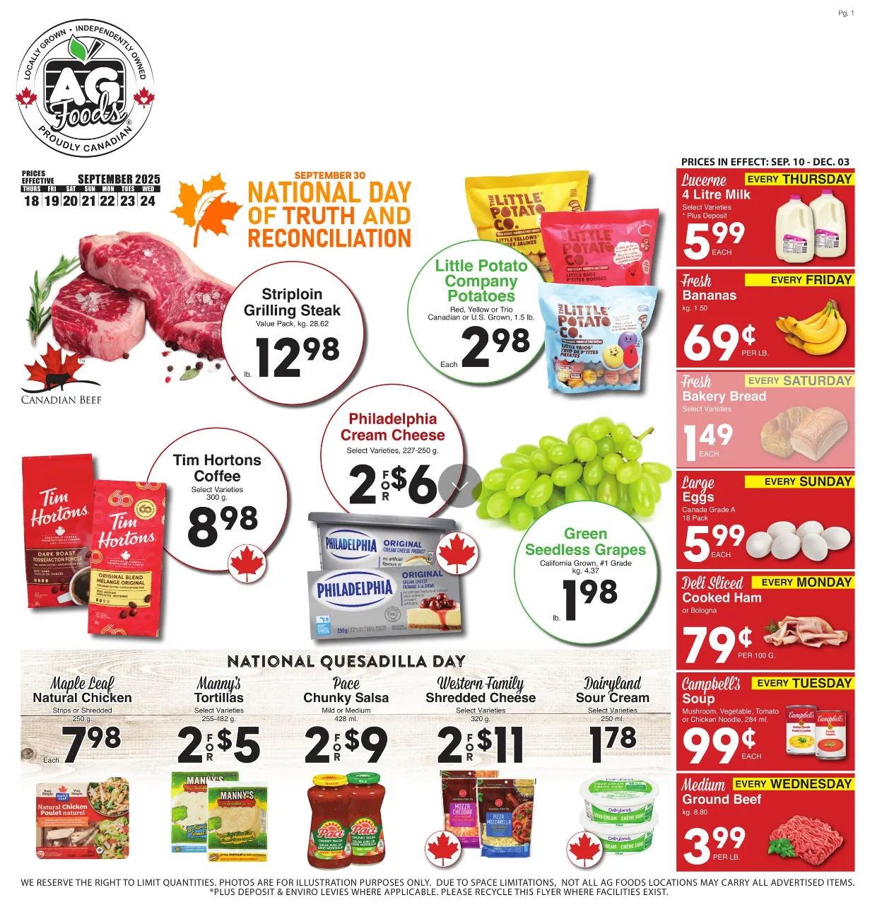 AG Foods Sales from September 18 to September 24 2025 - flyer page 1