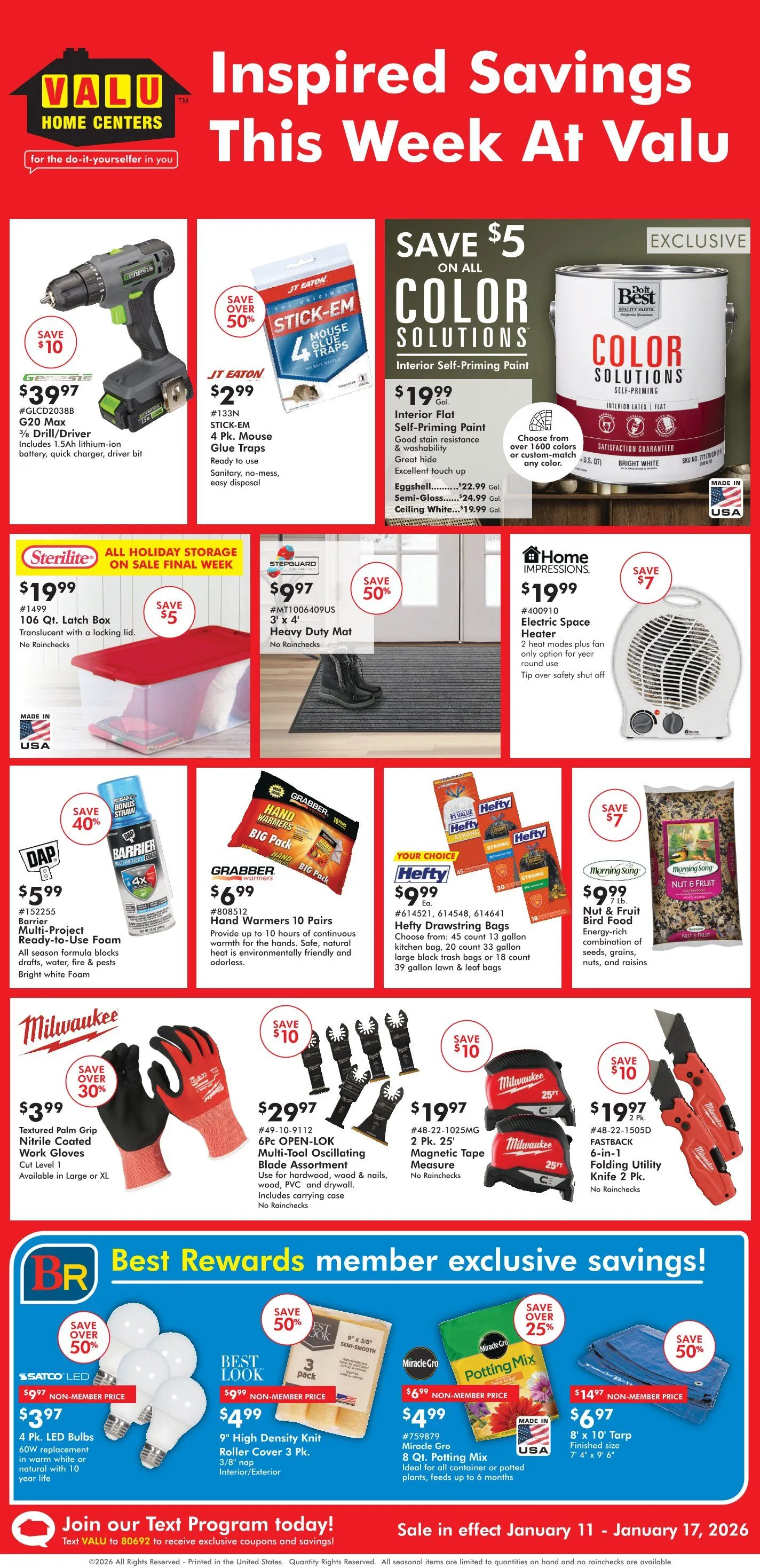 Weekly ad Valu Home Centers weekly ads from January 11 to January 17 2026 - Page 1
