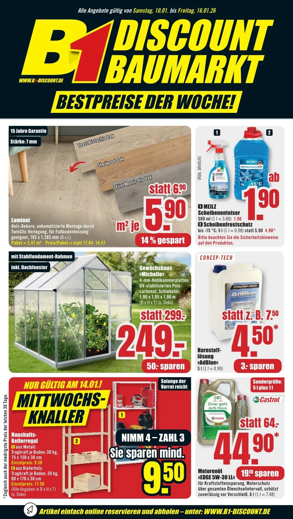 B1 Discount Baumarkt von 10. Januar bis 16. Januar 2026 - Prospekt seite 1