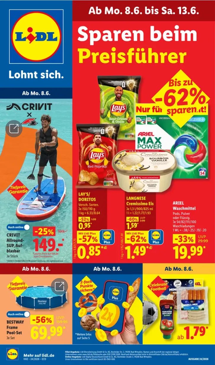 Lidl Prospekte von 8. Juni bis 13. Juni 2026 - Prospekt seite 1