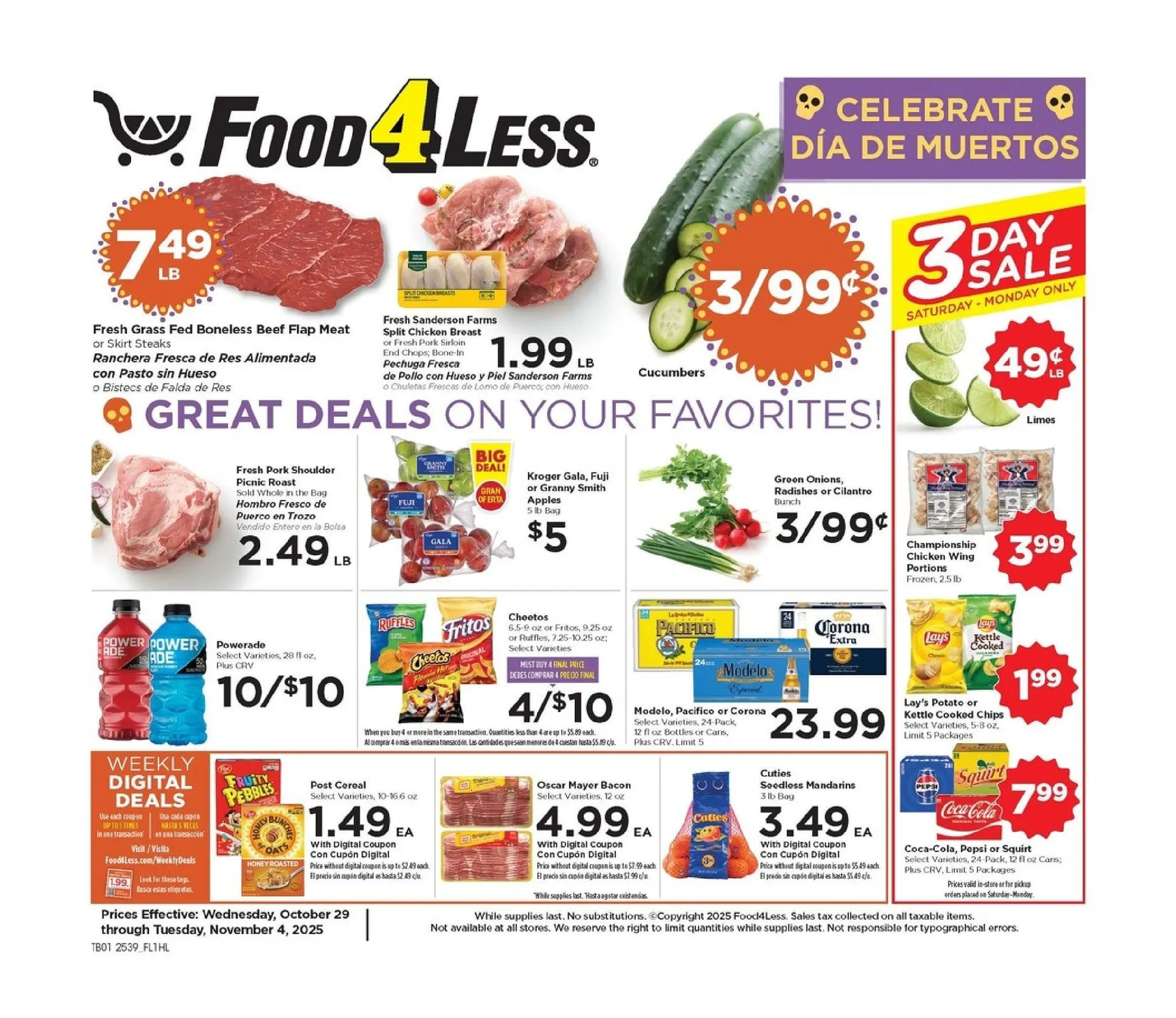 Weekly ad Food 4 Less Sales from October 29 to November 4 2025 - Page