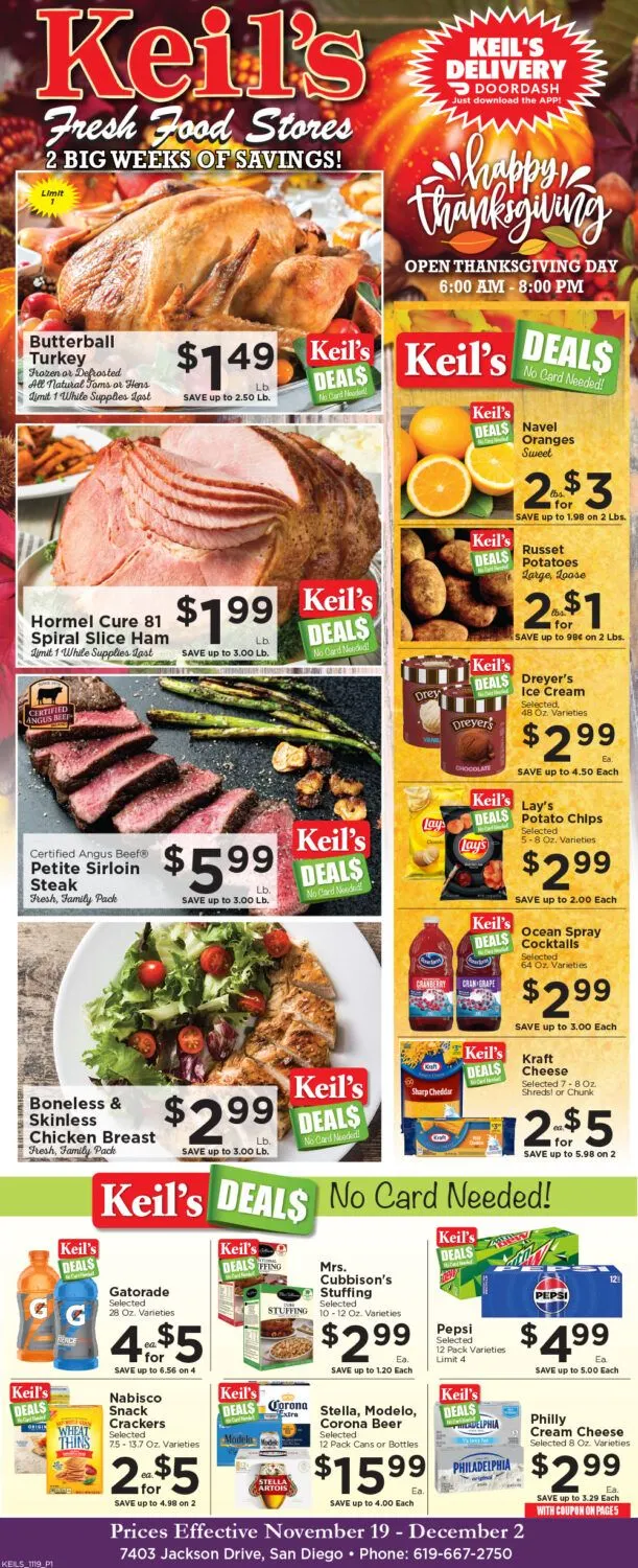 Weekly ad Keil's Fresh Food Stores Sales from November 19 to December 2 2025 - Page 1