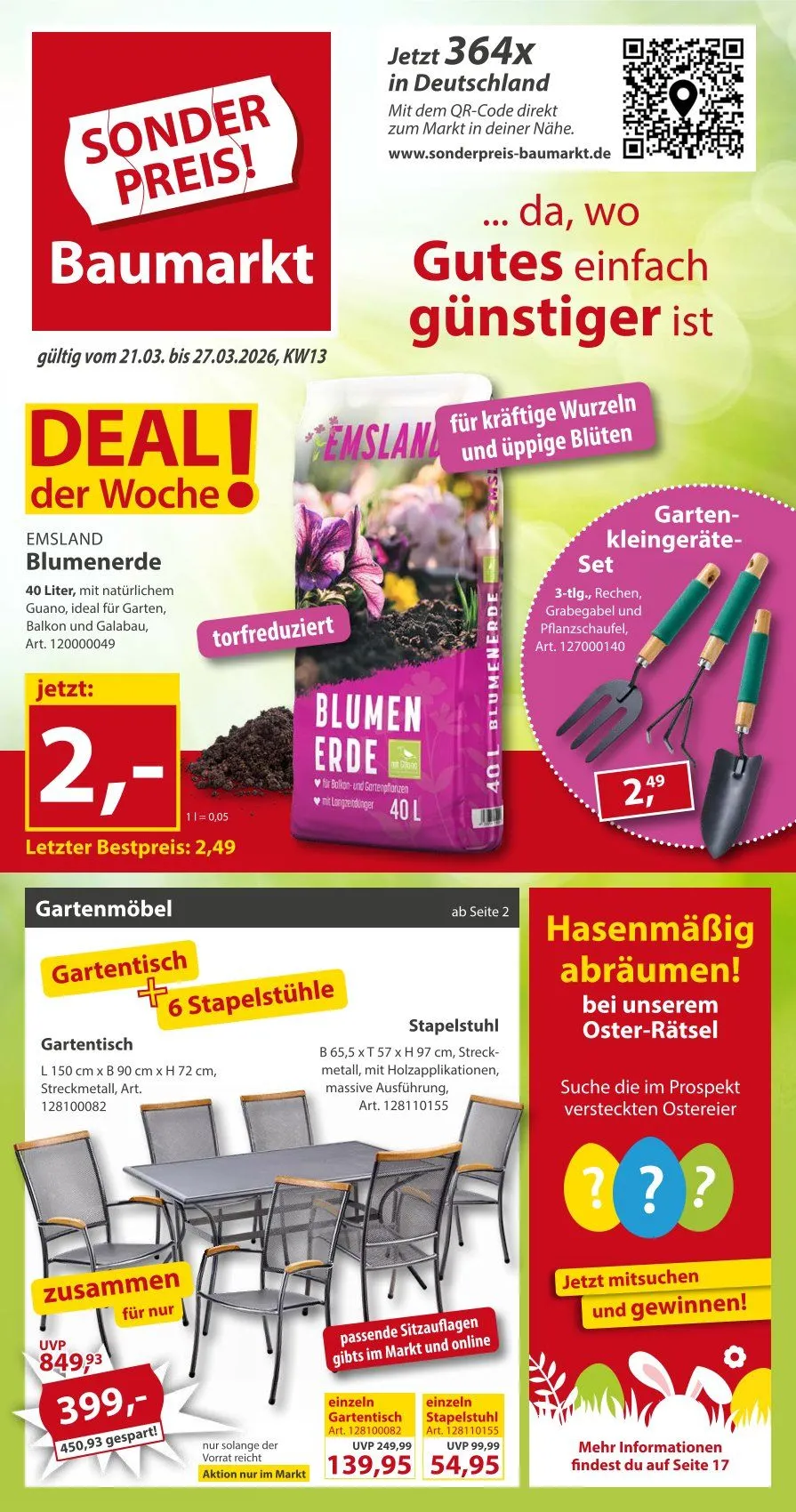 Sonderpreis-Baumarkt Prospekte von 21. März bis 27. März 2026 - Prospekt seite 1