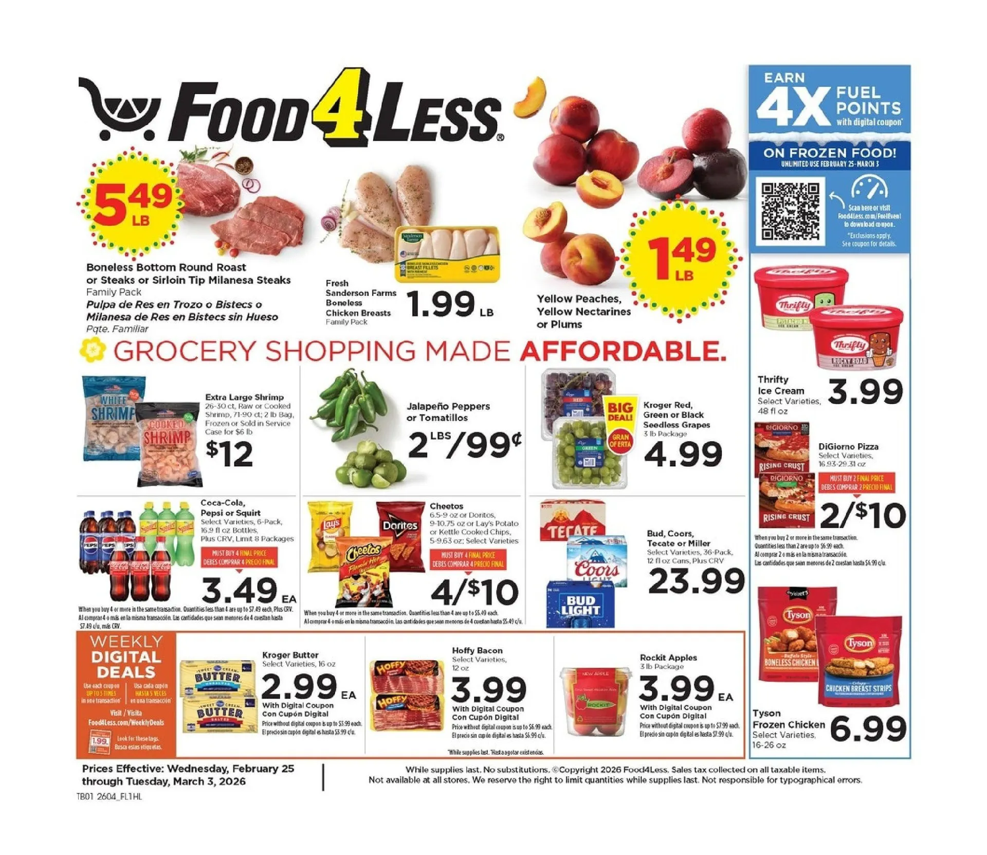 Weekly ad  Food 4 Less Sales from February 25 to March 3 2026 - Page 1