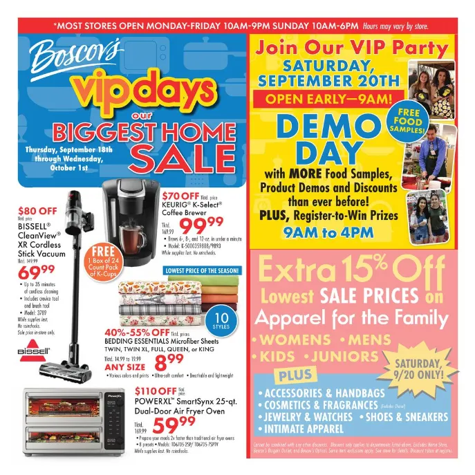 Weekly ad Boscov's Sales from September 18 to September 20 2025 - Page 1