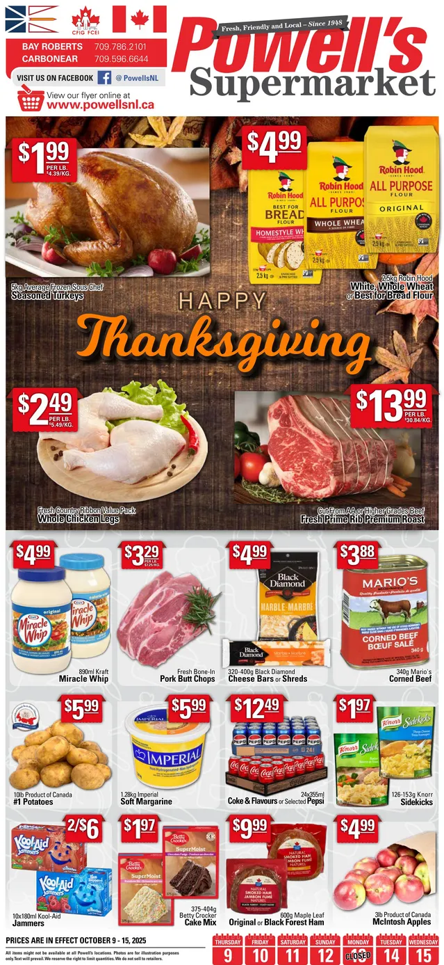 Powell's Supermarket Sales from October 9 to October 15 2025 - flyer page 1