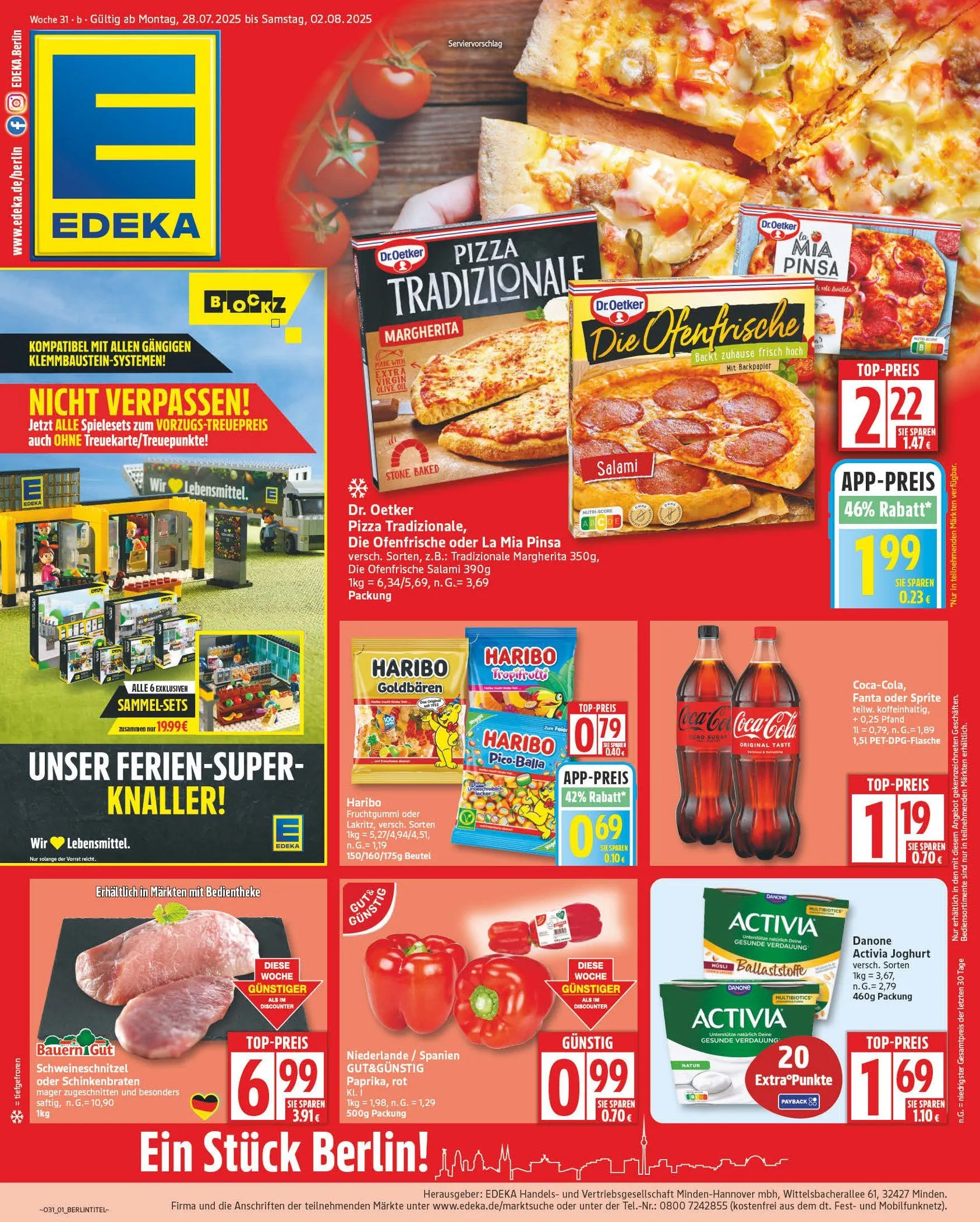 Edeka - Wöchentliche Prospekte von 28. Juli bis 2. August 2025 - Prospekt seite 1