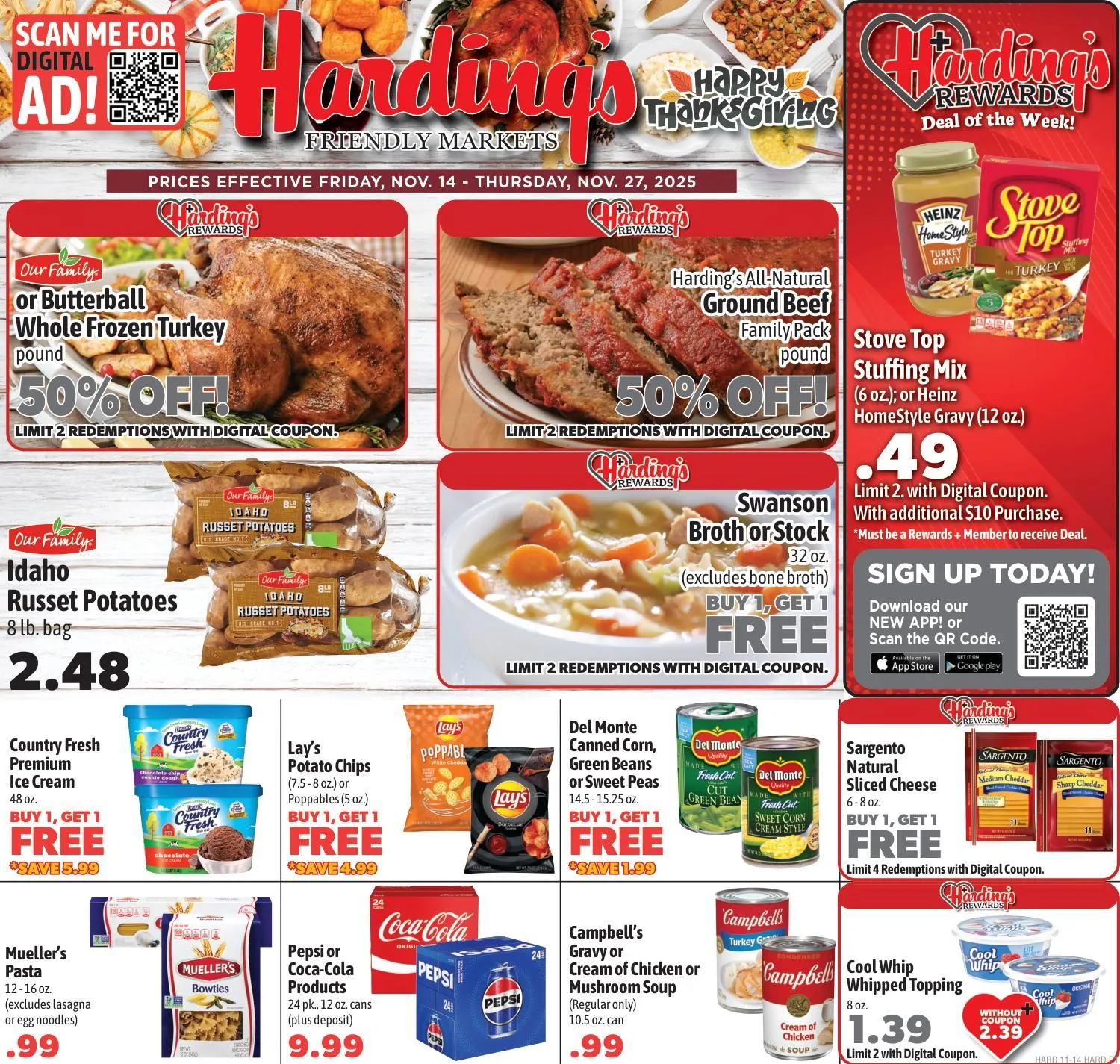 Weekly ad Harding's Markets Sales from November 14 to November 27 2025 - Page 1
