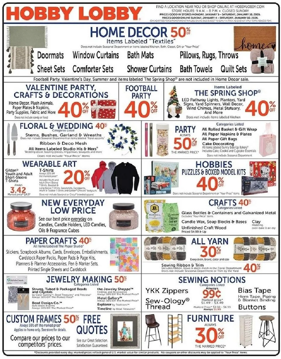 Weekly ad Hobby Lobby Sales from January 5 to January 10 2026 - Page 