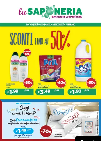 Volantini La Saponeria da 9 gennaio a 4 febbraio di 2026 - Pagina del volantino 1