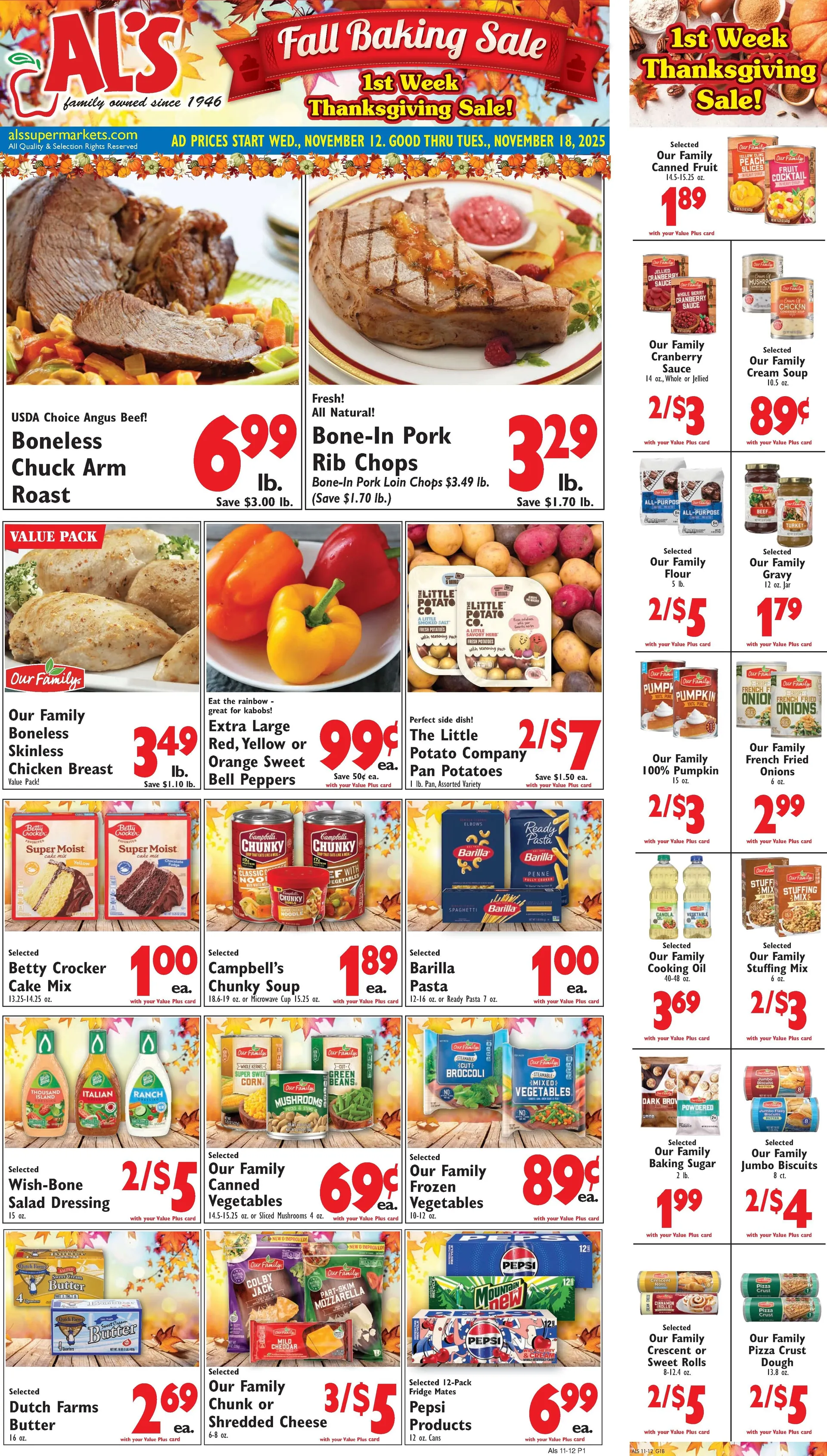 Weekly ad  Al's Supermarket Sales from November 12 to November 18 2025 - Page 1