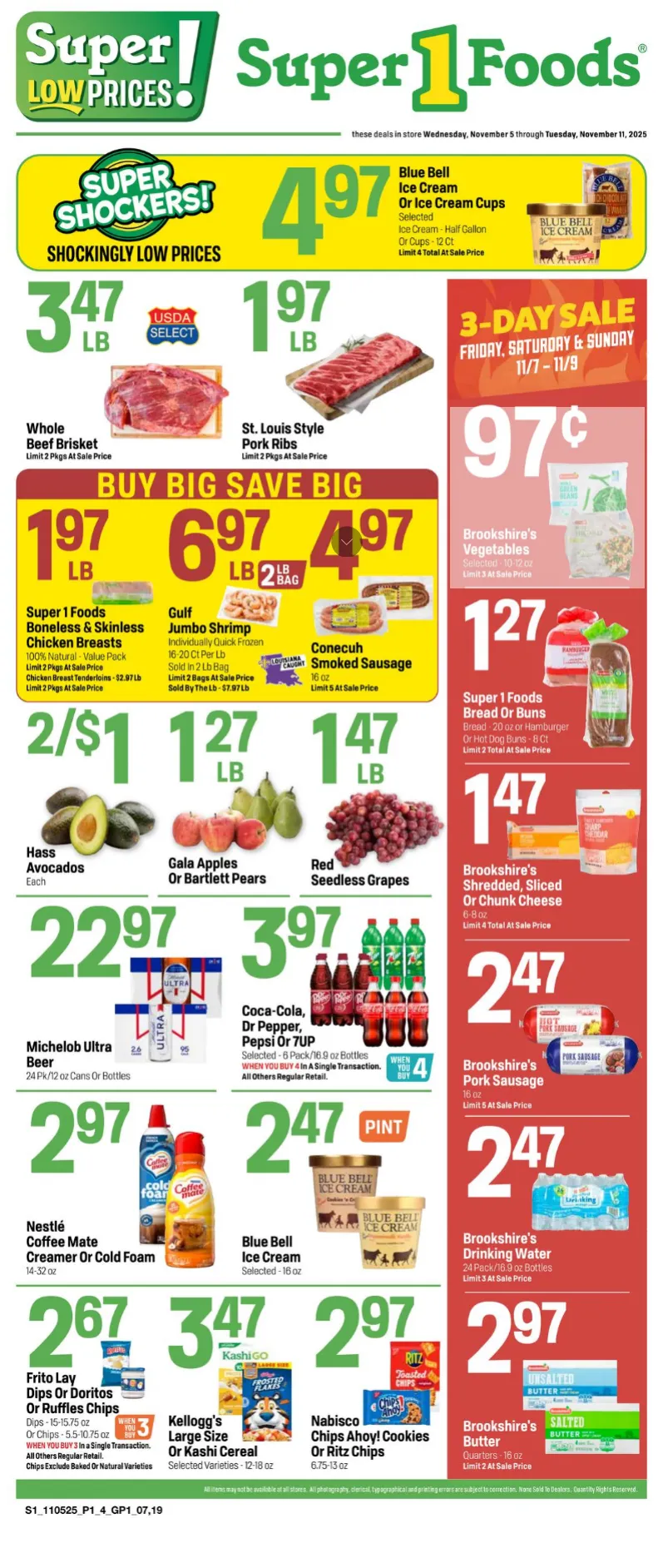 Weekly ad Super 1 Foods Sales from November 5 to November 11 2025 - Page 1