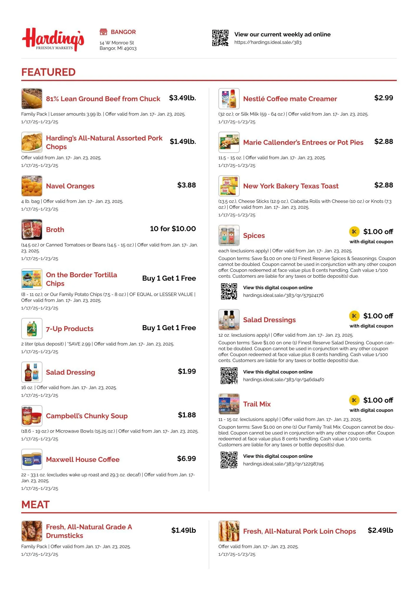 Weekly ad Harding's Markets Sales from January 17 to January 23 2025 - Page