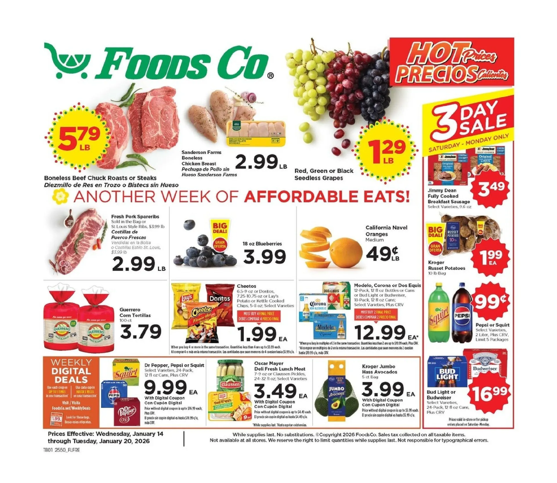 Weekly ad Foods Co. Sales from January 14 to January 20 2026 - Page 1