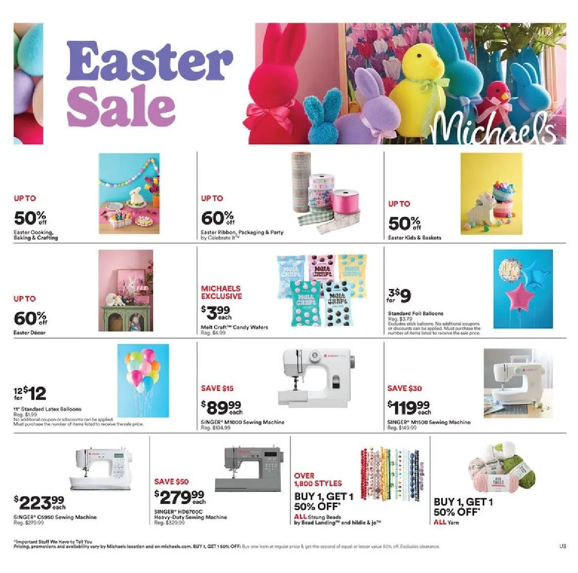 Weekly promotion  Michaels Sales spanning from March 29 to April 4 2026 - Page 1 for Catalogue 365