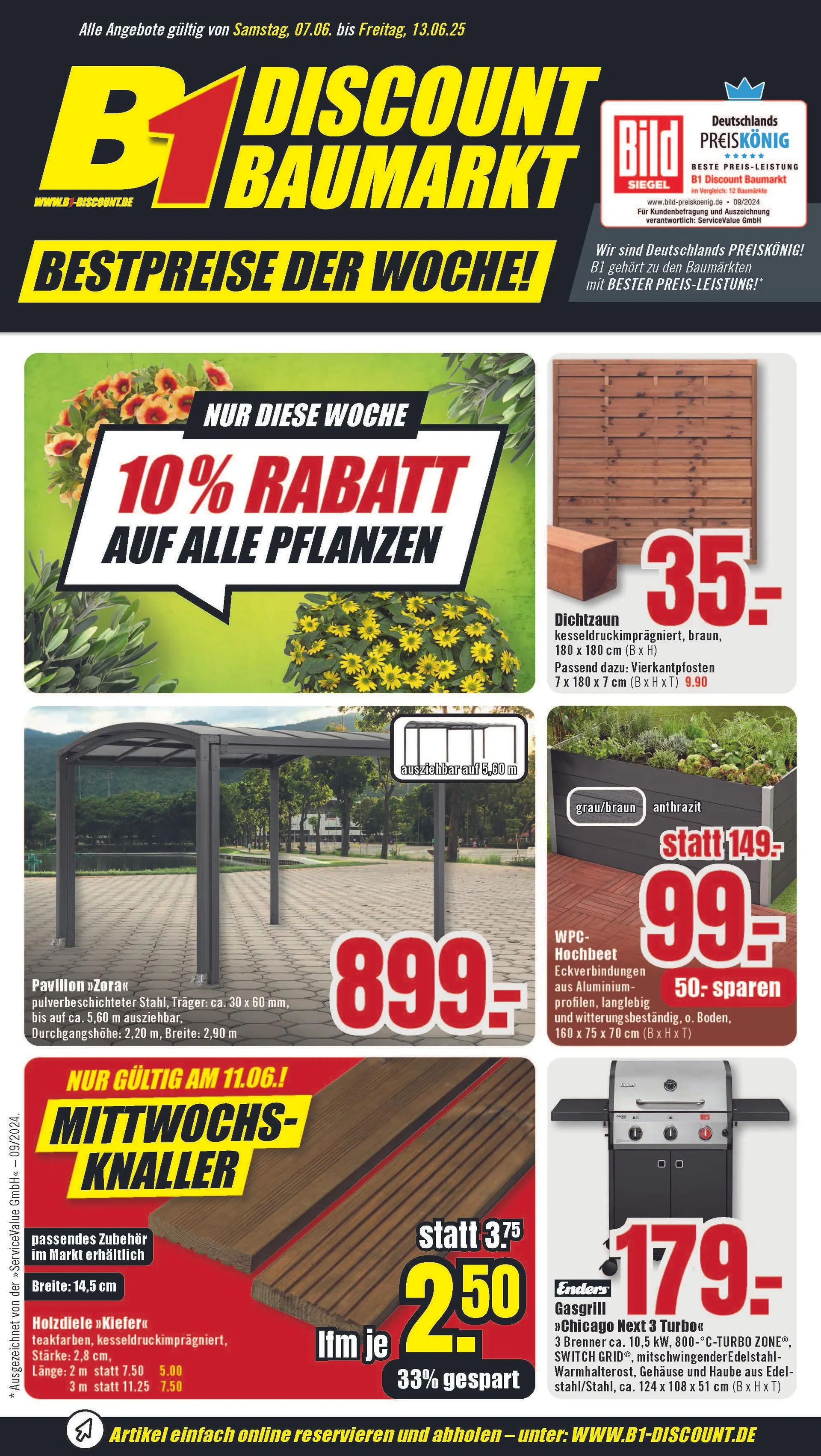 B1 Discount Baumarkt Prospekte von 7. Juni bis 13. Juni 2025 - Prospekt seite 1
