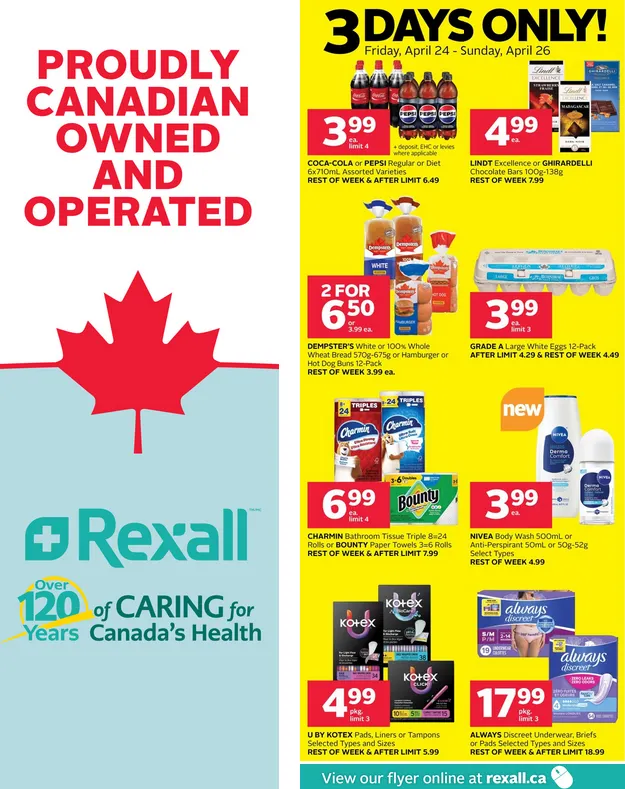 Rexall Sales from April 24 to April 30 2026 - flyer page 1