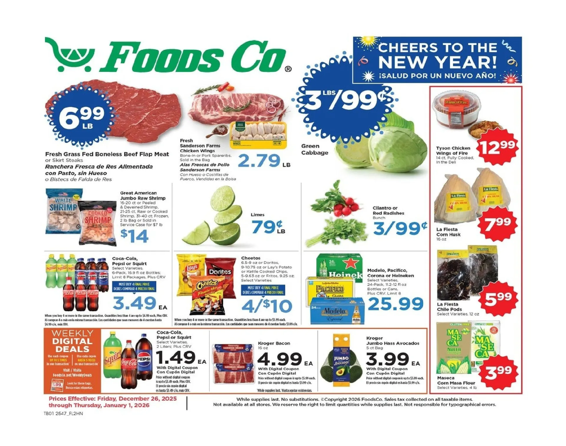 Weekly ad Foods Co. Sales from December 26 to January 1 2026 - Page 1