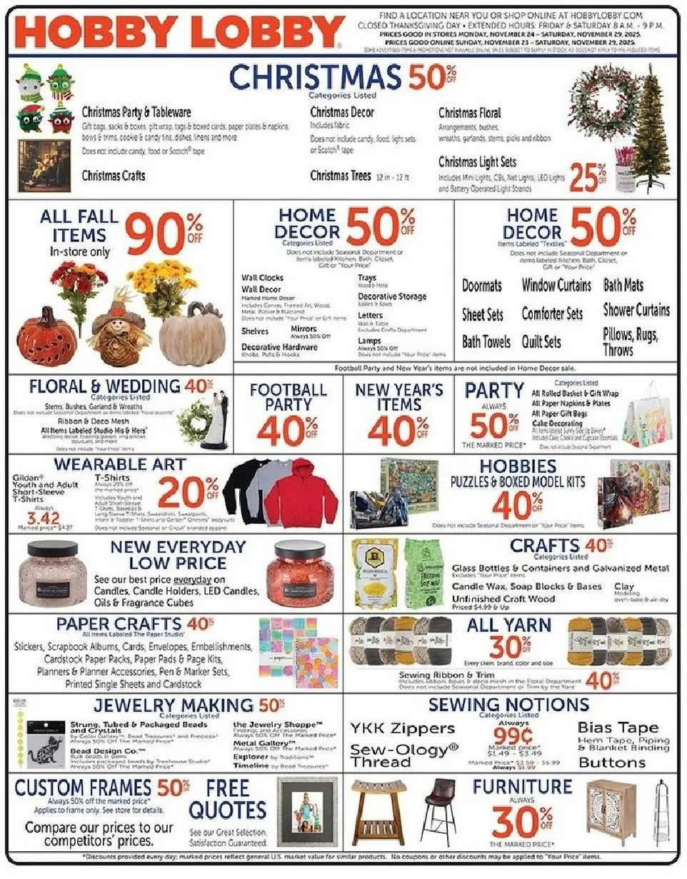 Weekly ad Hobby Lobby  Sales from November 24 to November 29 2025 - Page 1