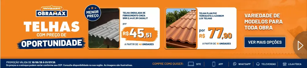 Encarte de Folhetos Obramax  18 de junho até 1 de julho 2026 - Pagina 1