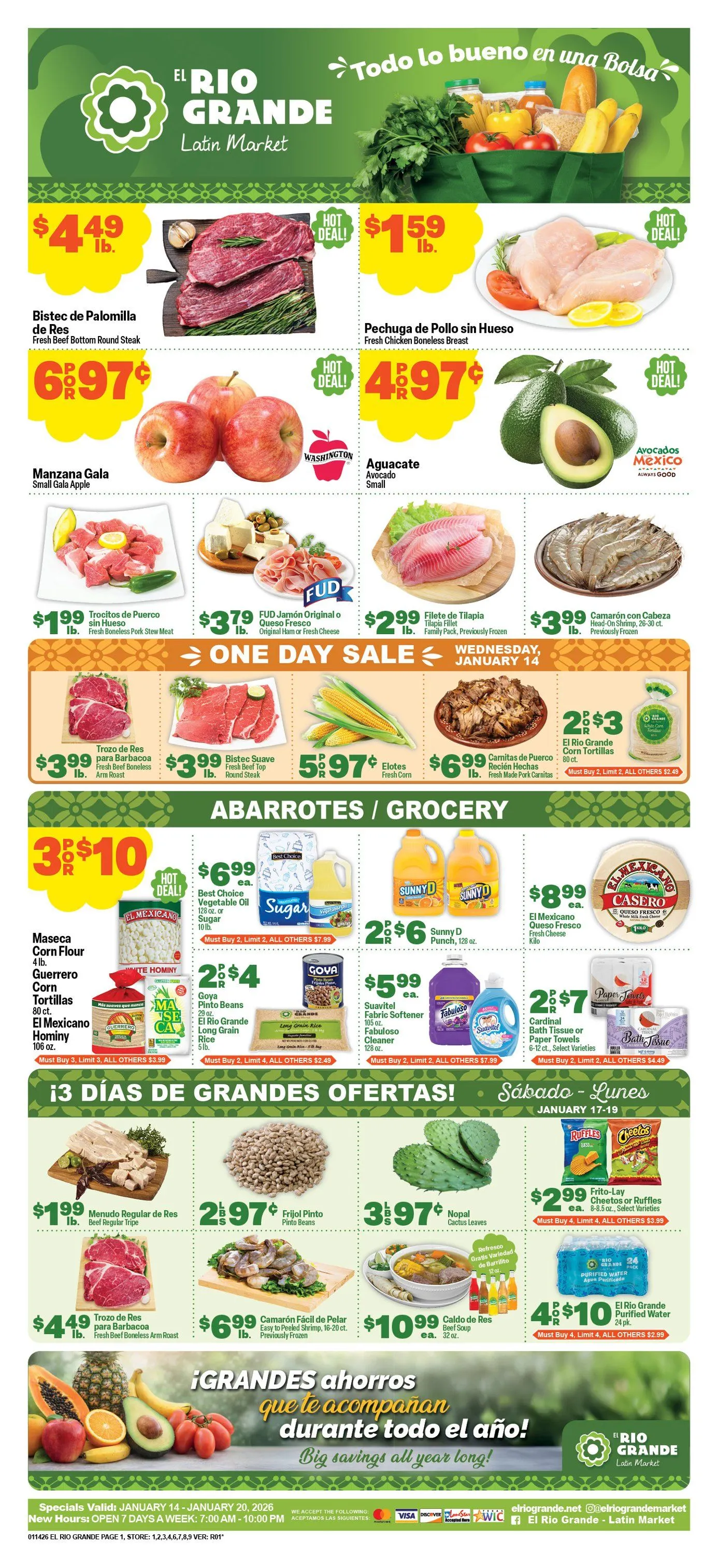 Weekly ad El Rio Grande Sales from January 14 to January 20 2026 - Page 1