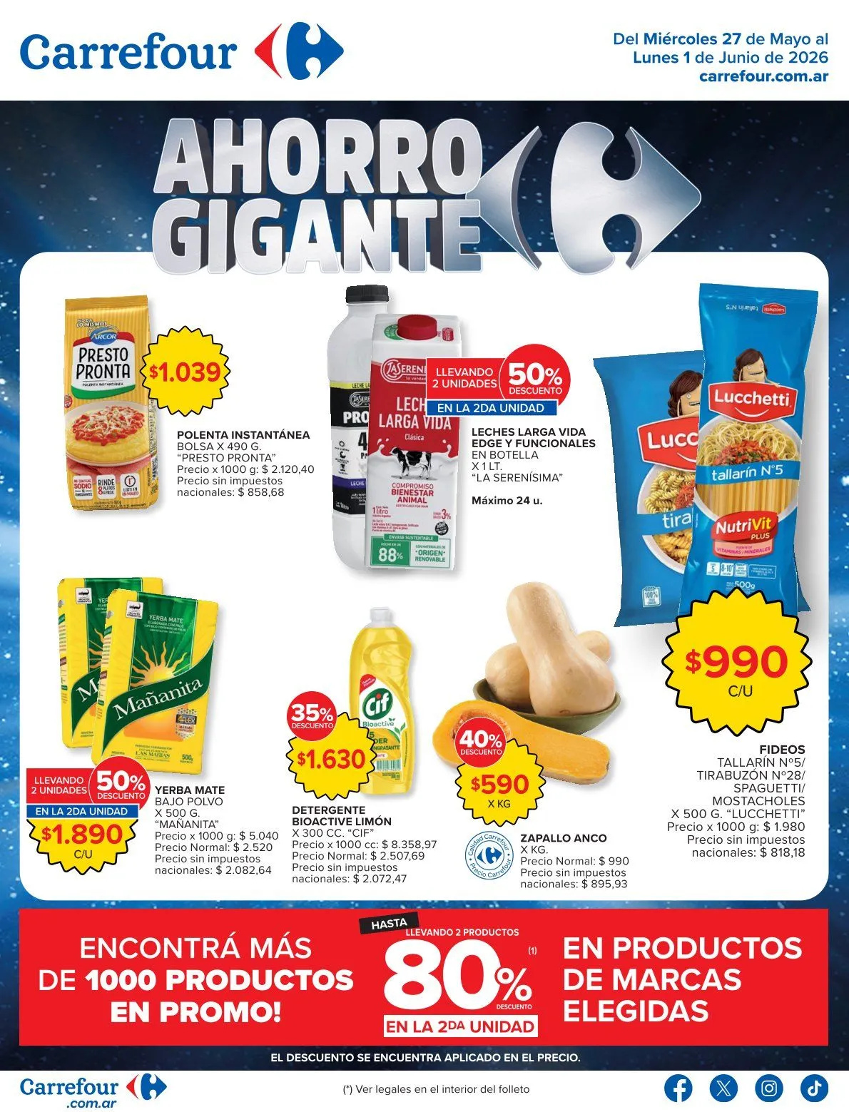 Ofertas de Ofertas Carrefour 27 de mayo al 1 de junio 2026 - Página 1 del catálogo
