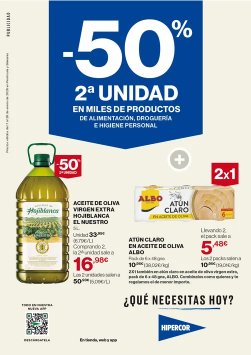 Catálogo de Hipercor Ofertas 7 de enero al 28 de enero 2026 - Página 1