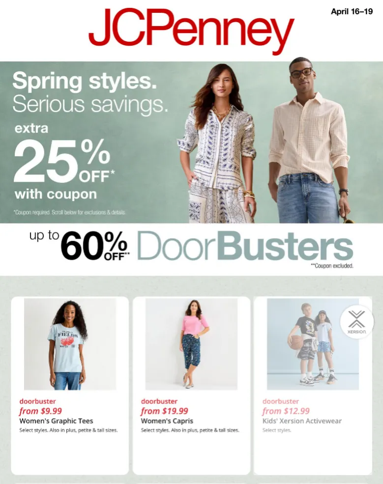 Weekly ad JC PENNEY Sales from April 16 to April 19 2026 - Page 1