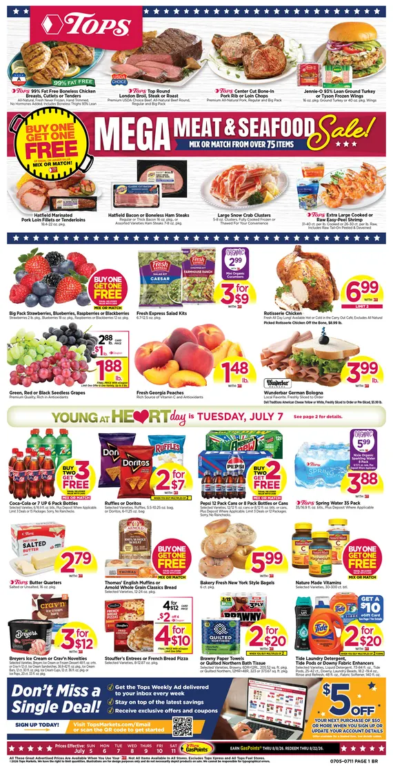 Weekly ad Tops Friendly Markets Sales from July 5 to July 11 2026 - Page 