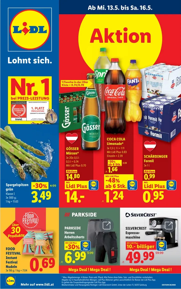 Lidl von 13. Mai bis 16. Mai 2026 - Flugblätt seite  1
