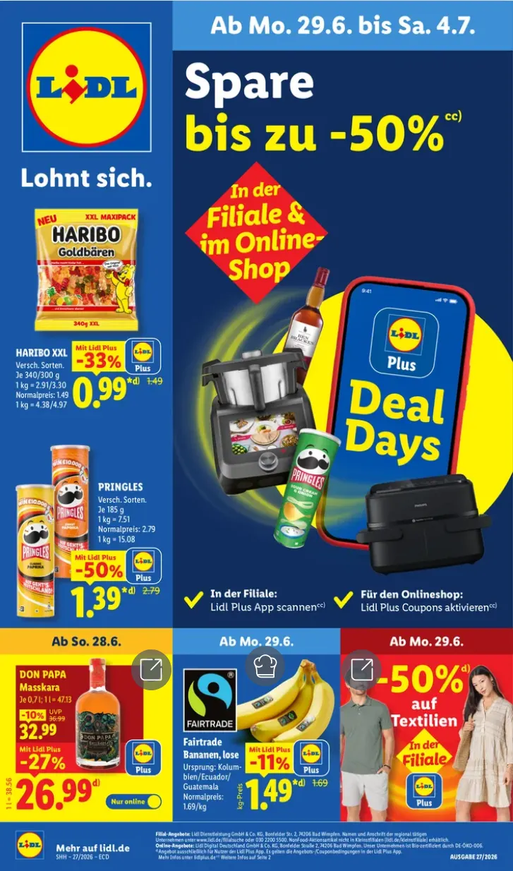 Lidl Prospekte von 29. Juni bis 4. Juli 2026 - Prospekt seite 1