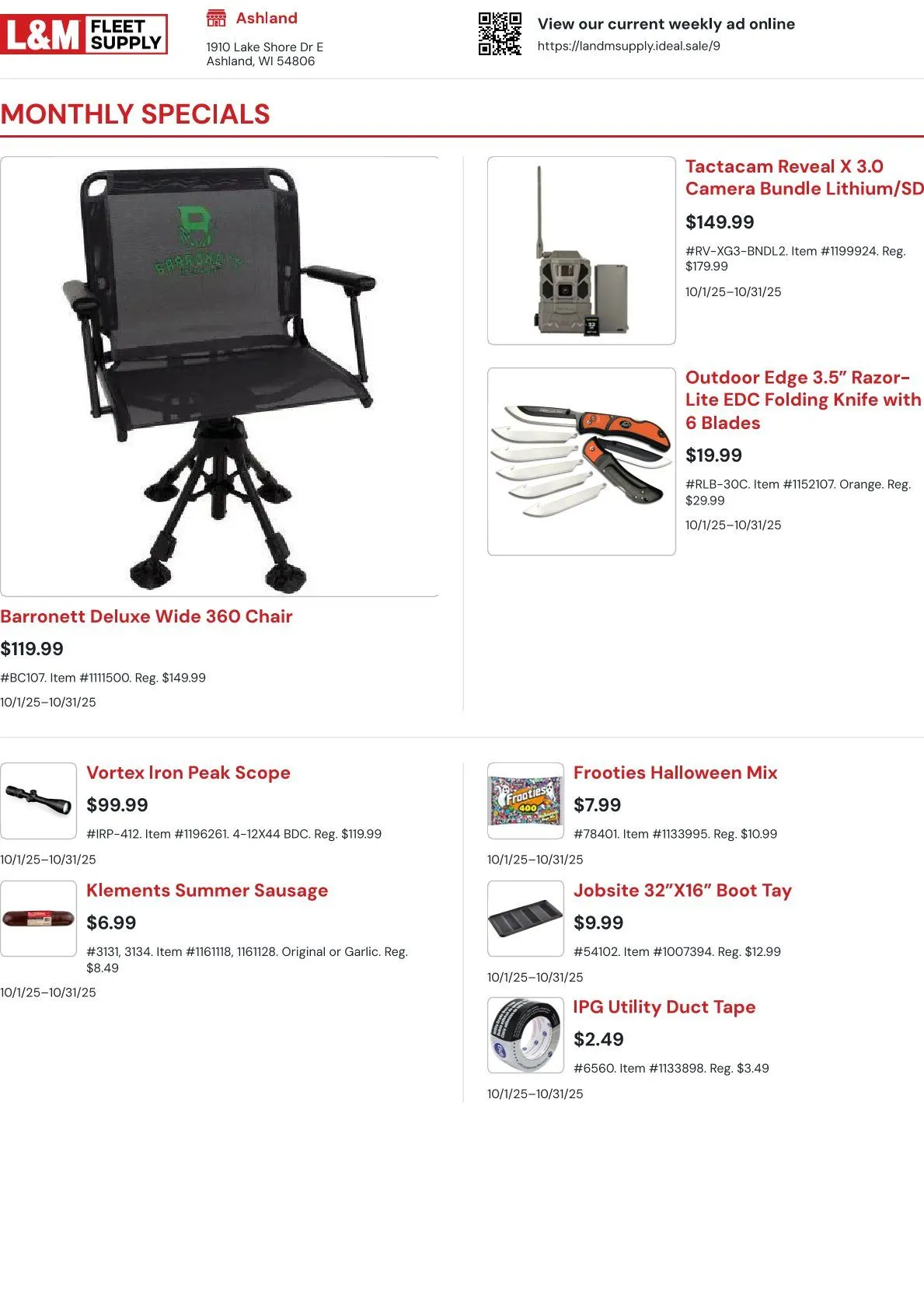 Weekly ad  L&M Fleet Supply from October 1 to October 31 2025 - Page 