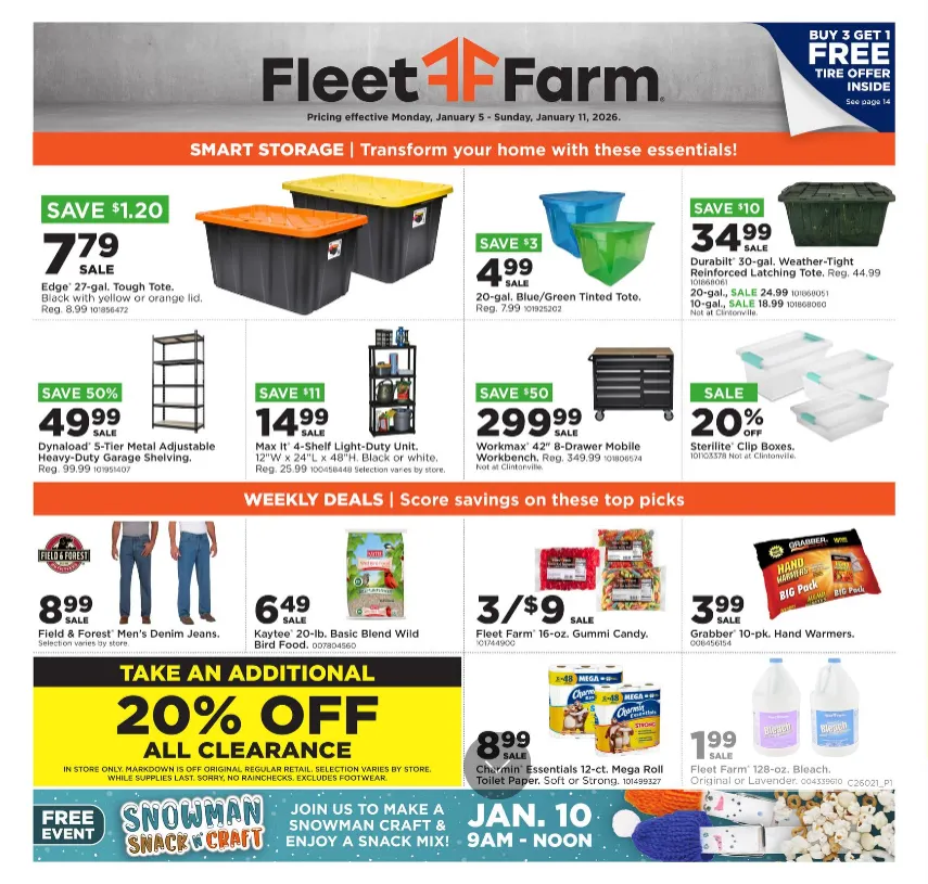 Fleet Farm Sales - January 5 January 11 2026