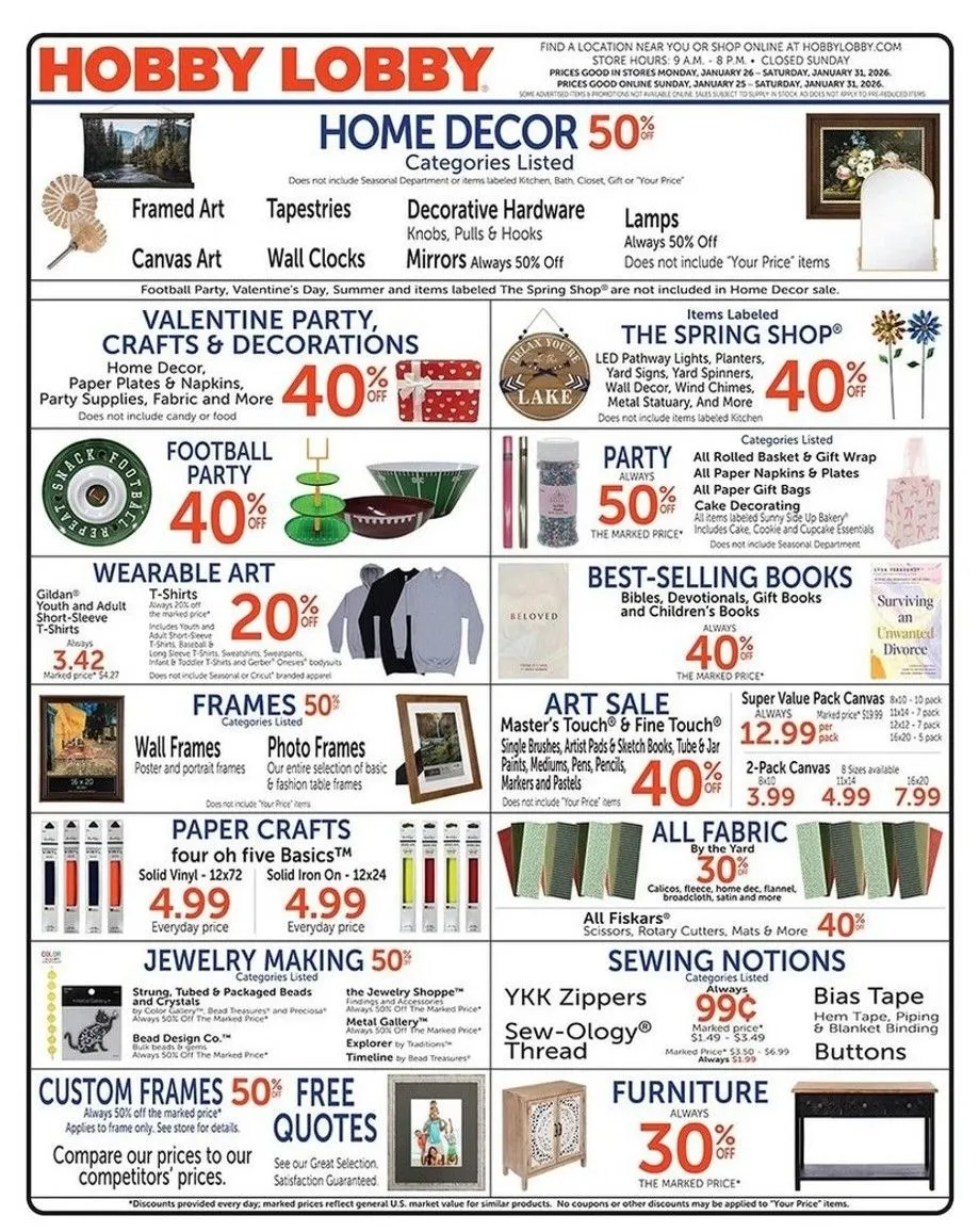 Weekly ad Hobby Lobby Sales from January 25 to January 31 2026 - Page 