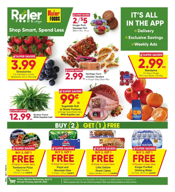 Weekly ad  Ruler Foods Sales from April 15 to April 28 2026 - Page 1