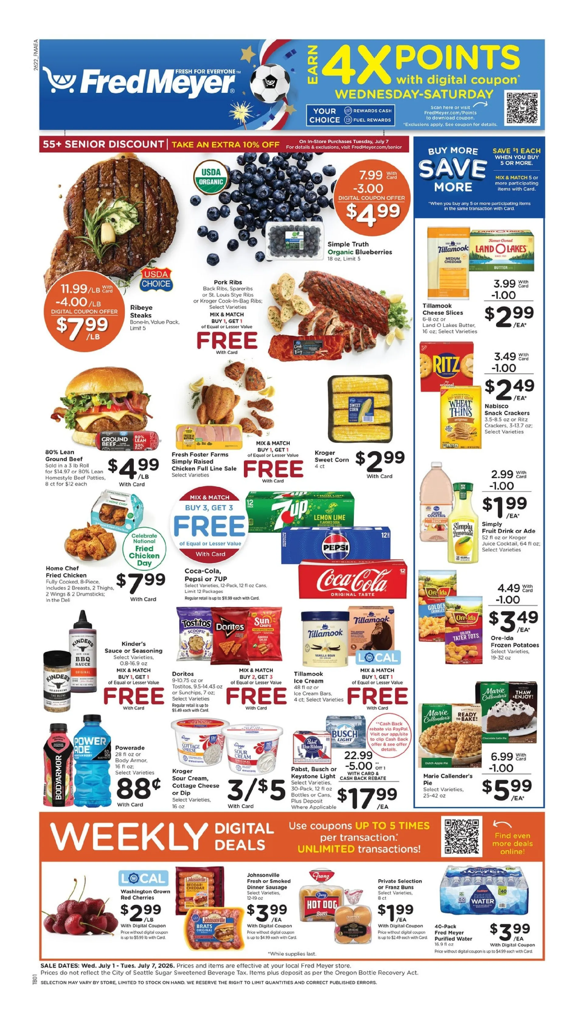 Weekly promotion Fred Meyer Sales spanning from July 1 to July 7 2026 - Page 1 for Catalogue 365