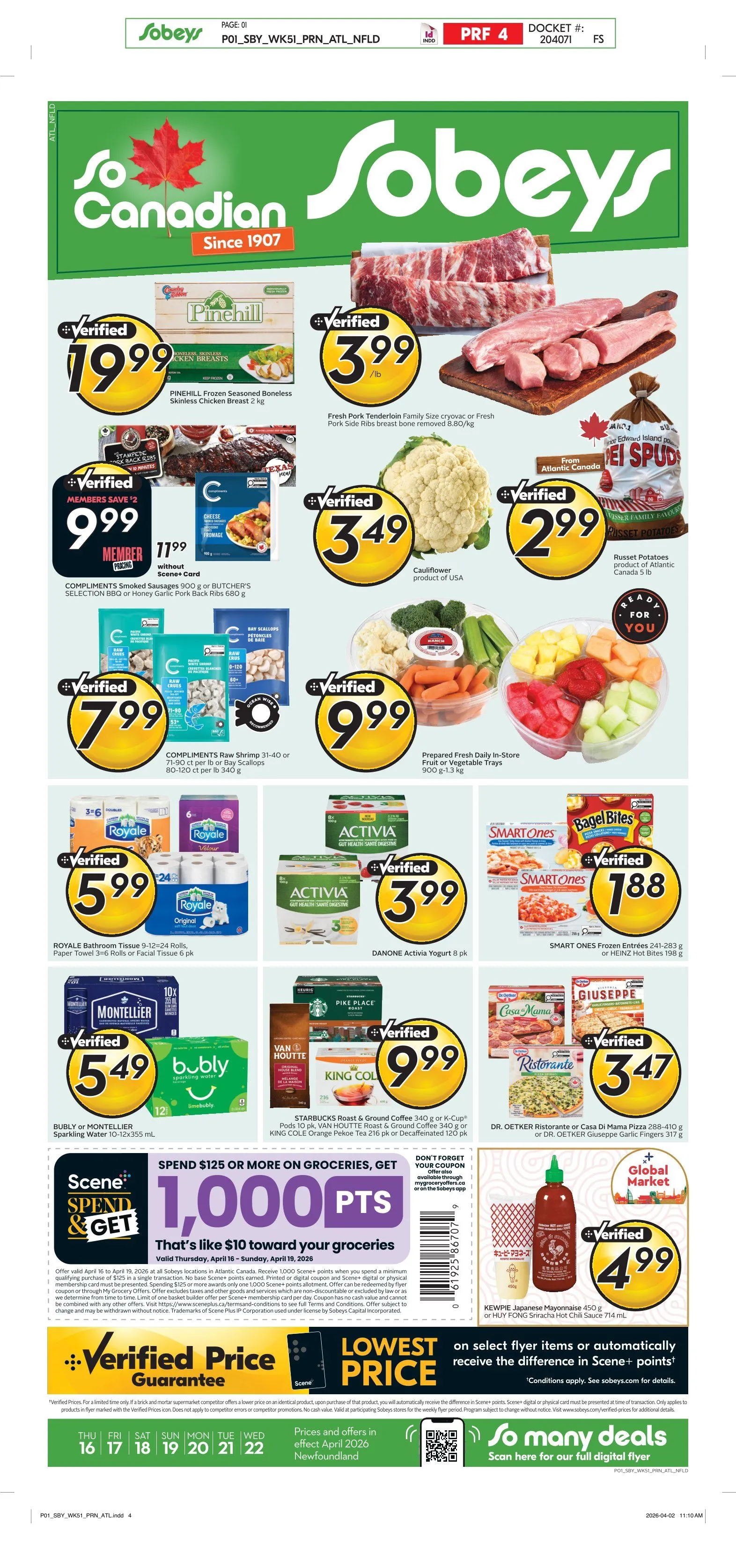 Sobeys Sales from April 16 to April 22 2026 - flyer page 1