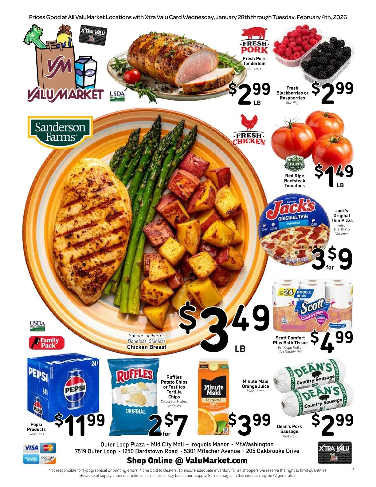 Weekly promotion ValuMarket Sales spanning from January 28 to February 4 2026 - Page  for Catalogue 365