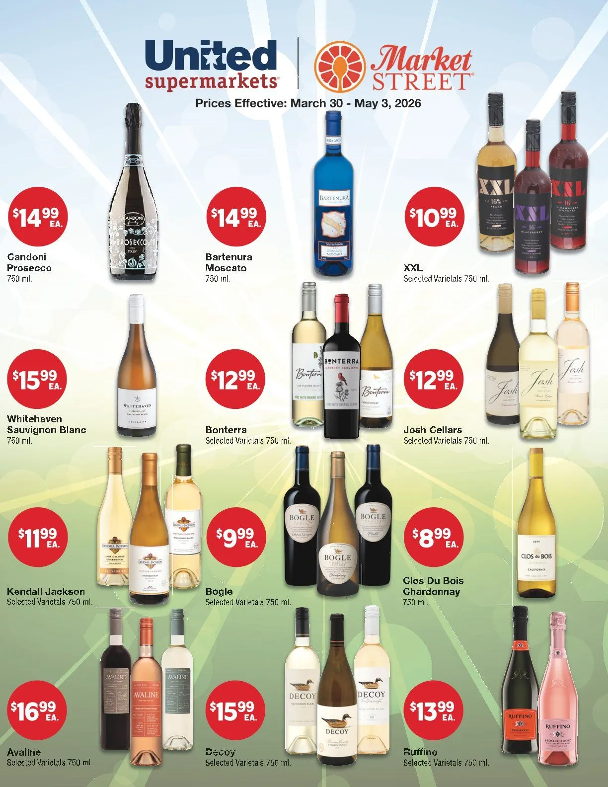 Weekly promotion United Supermarket Sales spanning from March 30 to May 3 2026 - Page 1 for Catalogue 365