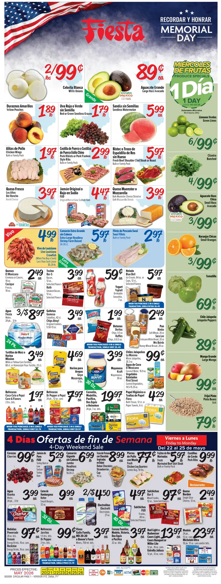 Weekly ad Fiesta Mart Sales from May 22 to May 25 2026 - Page 1