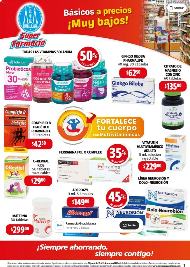Catálogo de Farmacia Guadalajara  catálogo 15 de enero al 31 de enero 2026 - Pagina 1