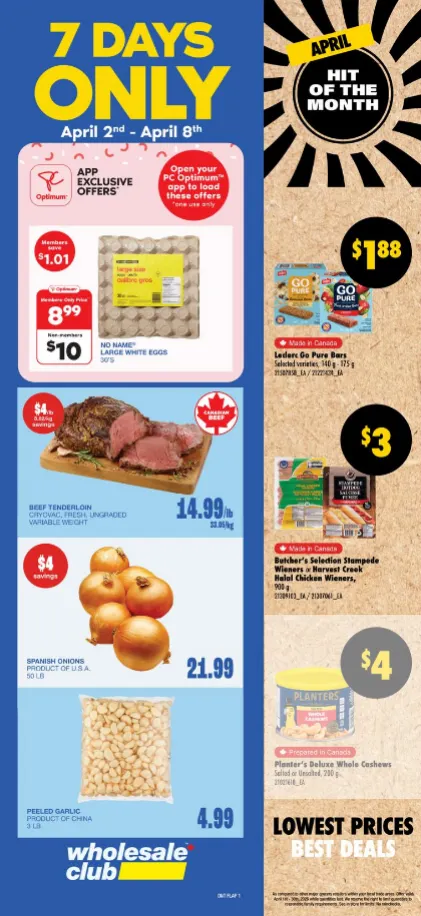 Wholesale Club Sales from April 2 to April 22 2026 - flyer page 1