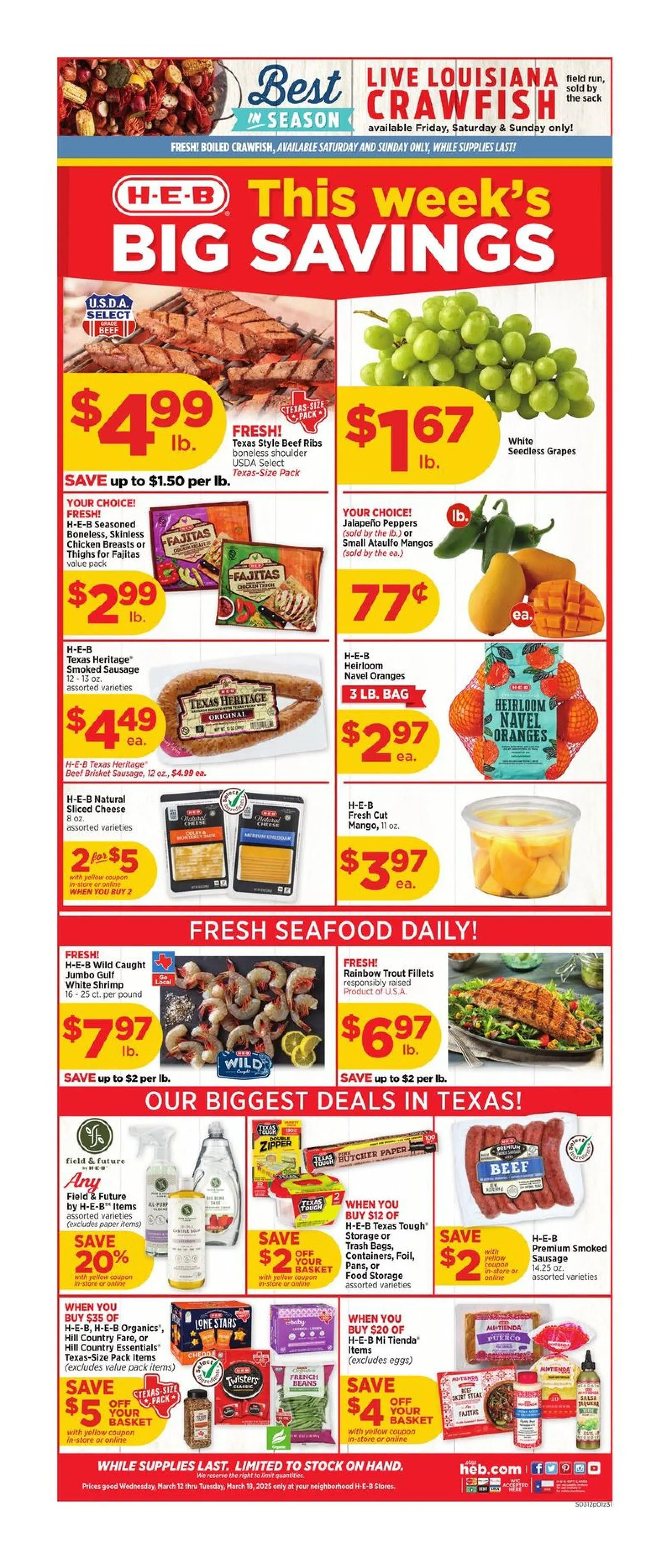 Weekly ad H-E-B Deals from March 12 to March 18 2025 - Page 1