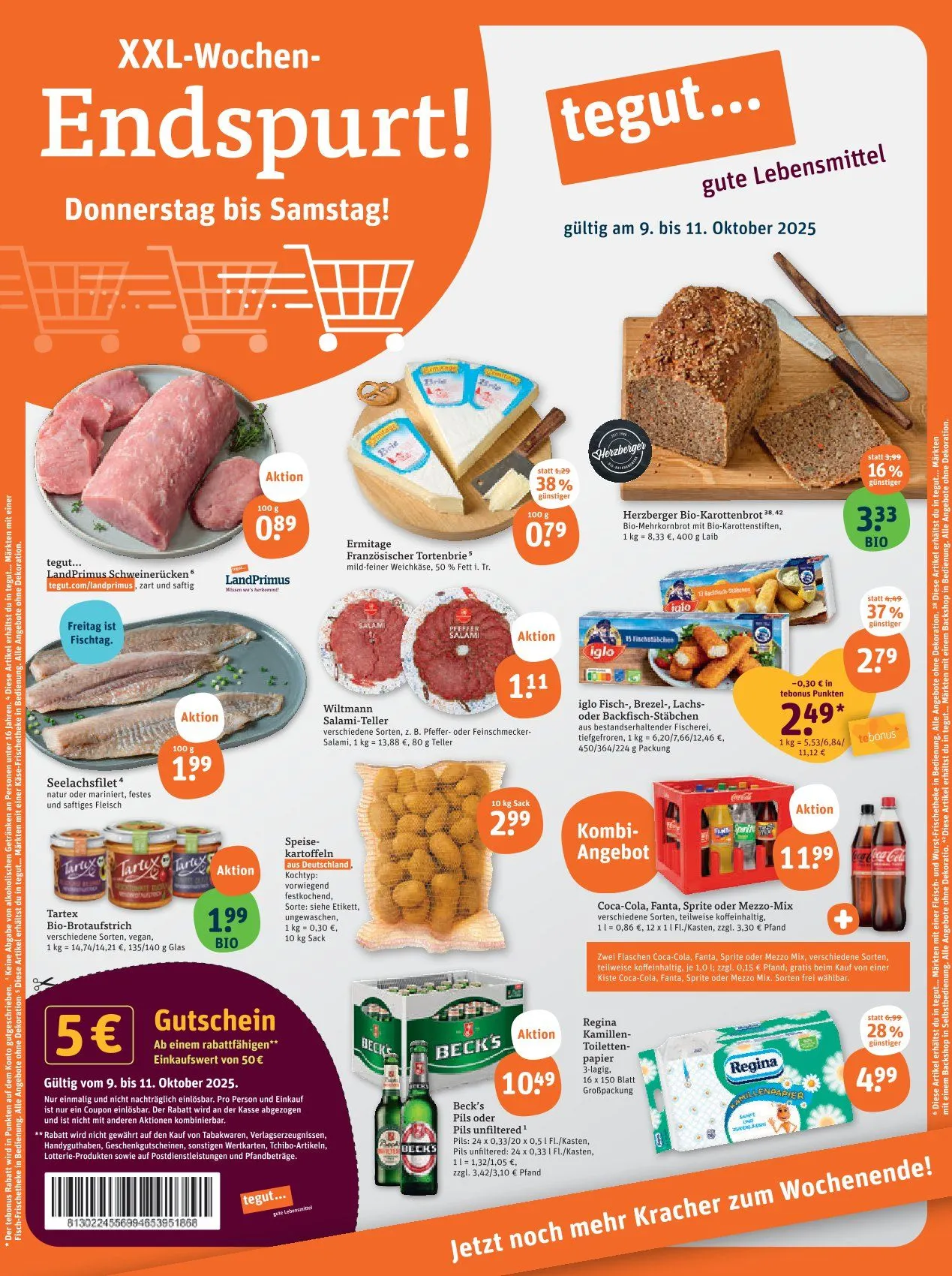 tegut... Prospekte  von 9. Oktober bis 11. Oktober 2025 - Prospekt seite 1