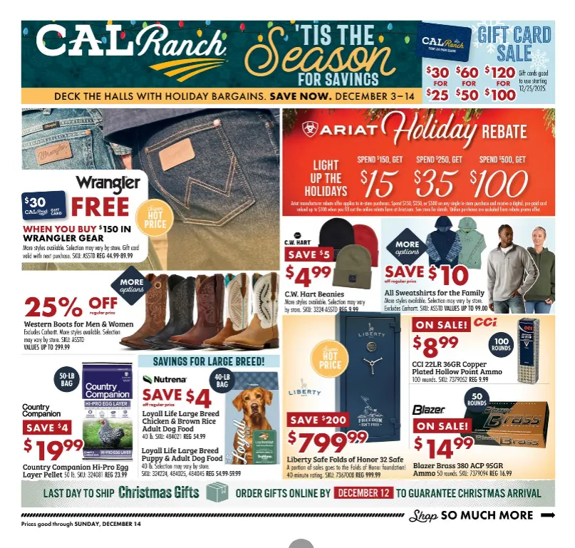 Weekly ad C-A-L Ranch Stores Sales from December 3 to December 14 2025 - Page 